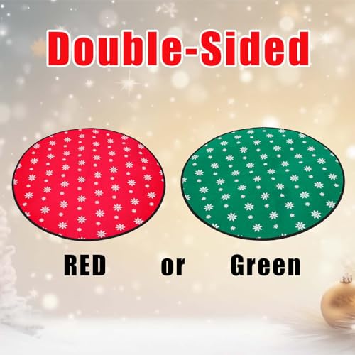 Reversible Christmas Tree Mat 30in Felt Floor Protector with Elastic Rope