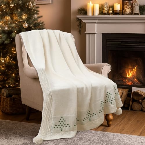 Xmas Tree Christmas Throw Blanket 50x60 Soft Knit Holiday Couch Blanket