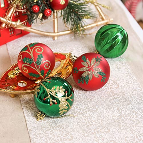 Valery Madelyn Christmas Ornaments Set - Red, Green & Gold Holiday Decorations