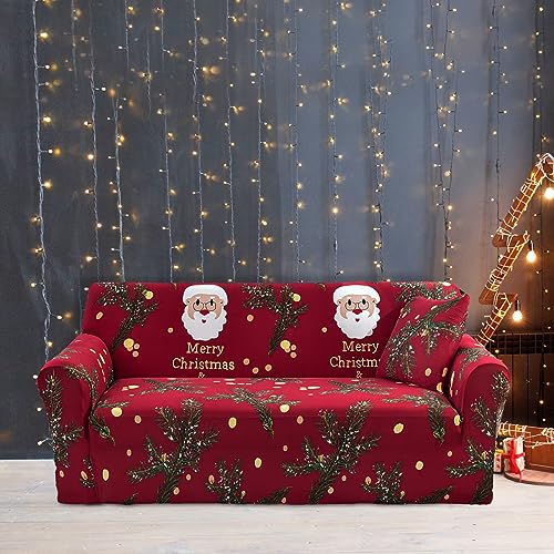 Keepatin Santa Claus 3 Seat L-Shaped Sofa Cover Elastic Recliner Couch Protector