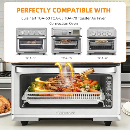 Air Fryer Baking Tray and Wire Mesh Basket Set for Toaster Ovens