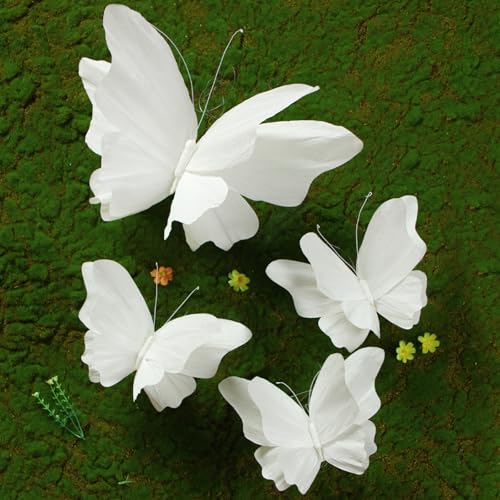 Large 3D White Paper Butterfly Hanging Decorations for Party Wall Decor