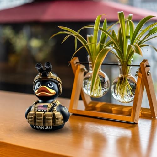 Military Veteran Tribute Duck Resin Figurine for Jeep Decor and Gifts