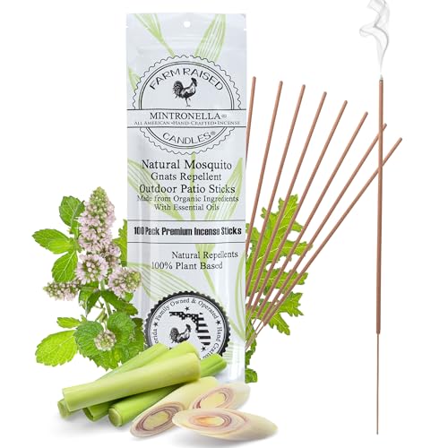 Citronella & Peppermint Mosquito Repellent Incense Sticks - 100 Pack