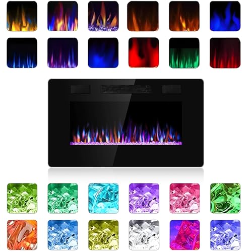 30-Inch Electric Fireplace Wall Mounted & Recessed Heater