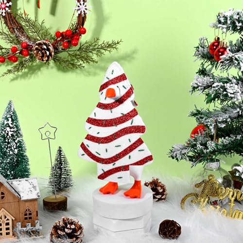Christmas Mini Desk Goose Outfit for 7 Inch Goose Statue – Silly Cake Tree Carving Theme