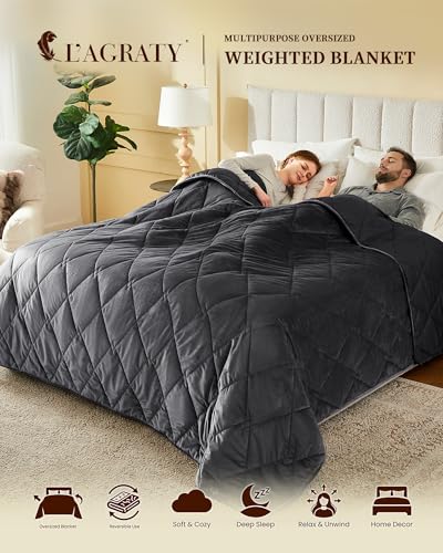King Size Weighted Blanket 30lbs | Cooling Tencel & Velvet, 88"x104"