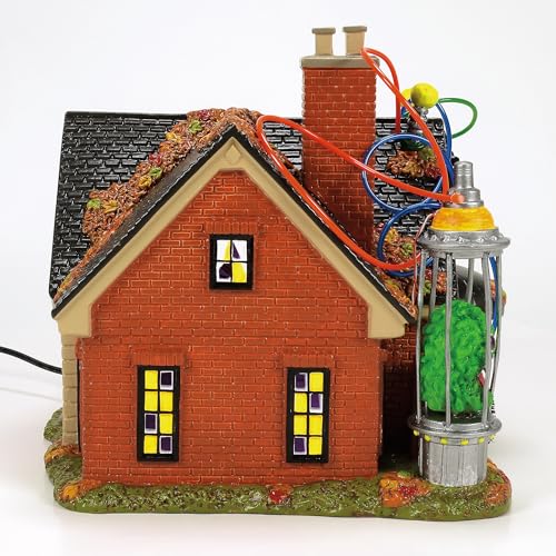 Mad Scientist's Place Illuminated Halloween Village Building, 7.76 Inch
