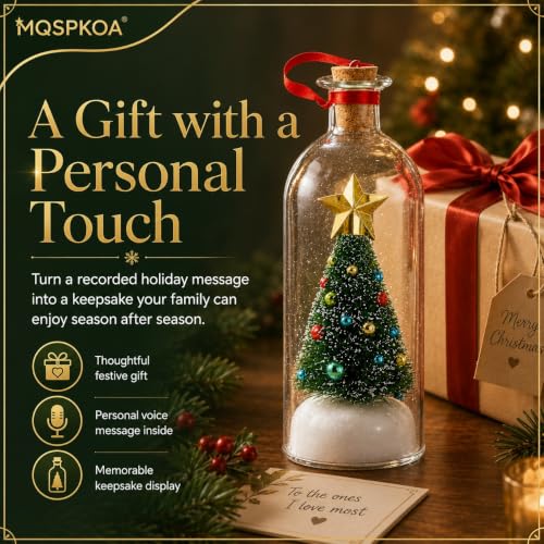 Forever Voice Recordable Christmas Tree Ornament 1pcs Glass Snow Scene Holiday Keepsake