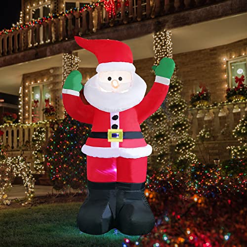 Holiday Essence 6 Ft Inflatable Santa Claus Outdoor Christmas Decoration with LED Lights