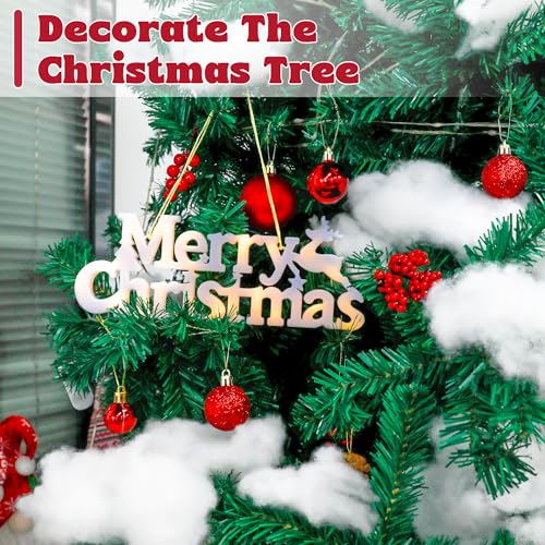 Fluffy Artificial Fake Snow Fluff (6 oz) - Soft Christmas Tree & Village Decor