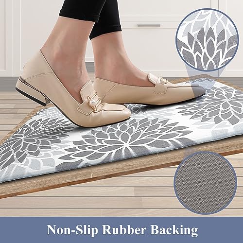 Anti-Fatigue Kitchen Rugs 2-Piece Set, Cushioned Waterproof Floor Mats