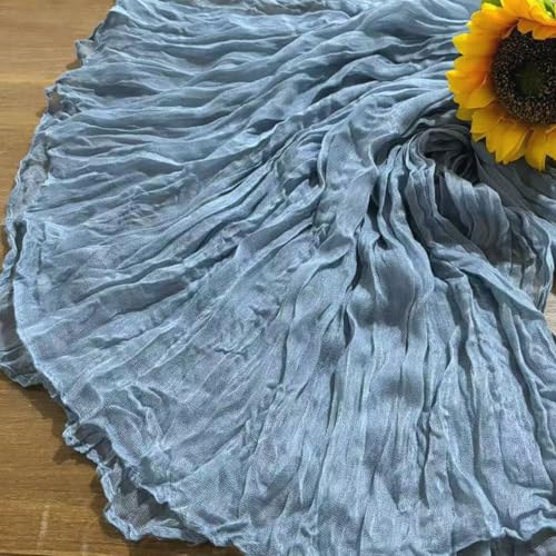 12-Pack Dusty Blue Cheesecloth Table Runners, 20x120 Inch Gauze Table Decor