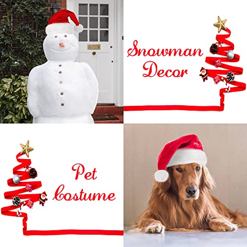 LINAYE 3 Pack Christmas Santa Hats for Adults & Kids Extra Thick Fluffy Holiday Costume Accessory