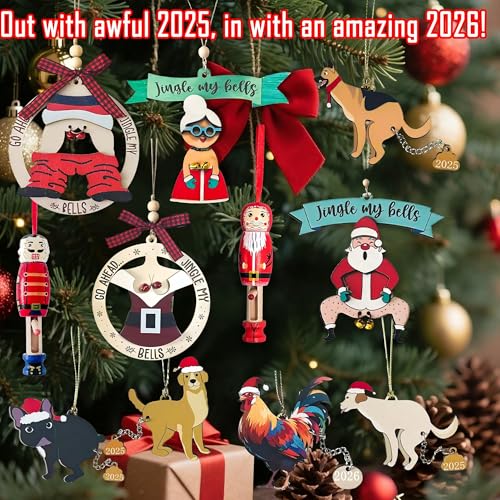 Gadluckki 2-Pack Funny Christmas Ornaments Labrador & Retriever Dog Gifts