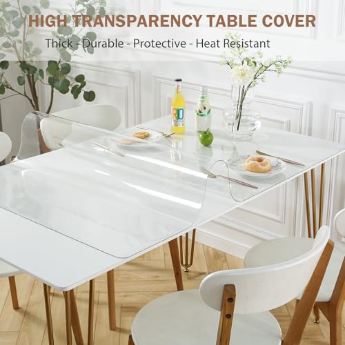 Clear Table Cover Protector 36x60 Inch - 1.5mm Waterproof PVC Mat
