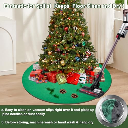 36-Inch Waterproof Christmas Tree Stand Mat - Round Felt Floor Protector