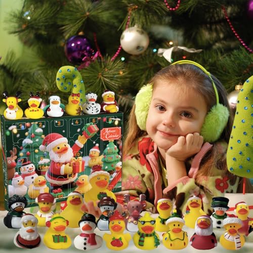 Rubber Duck Advent Calendar - 24 Day Christmas Countdown Toy Set for Kids