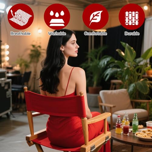 Director's Chair Replacement Canvas Set - Red Cotton Seat & Back Cover