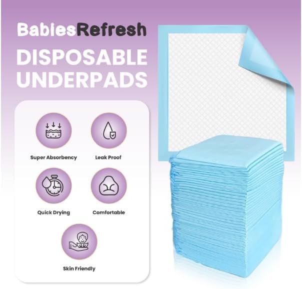 Skiennix Disposable Underpads - Super Absorbent 2XL 36” x 36” | Leakproof & Quick Drying for Babies, Pets & Adults