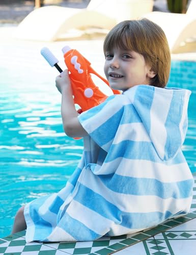 Toddler Hooded Towel Poncho - 100% Cotton Thick Bath & Beach Towel (2-6 Yrs)