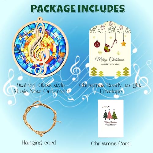 Lemonus Treble Clef Music Ornament for Women – Stained Glass Acrylic Window Decor