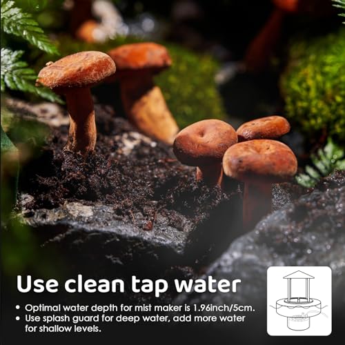 Ultrasonic Mist Maker Fogger with 12 LED Lights, Splash Guard & 3 Discs