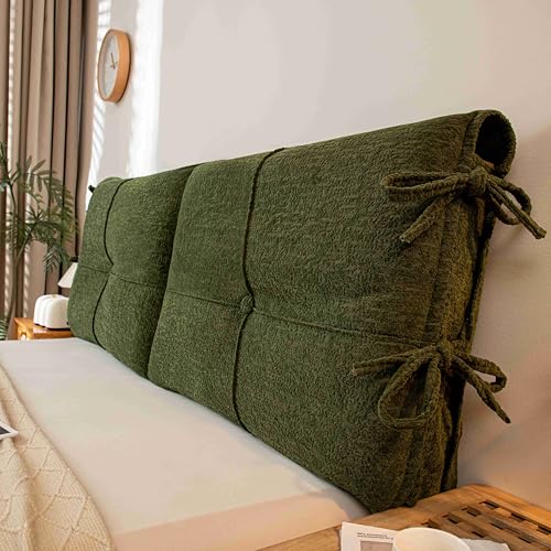 Soft Plush Teddy Headboard Cover with Adjustable Ties - Queen Size