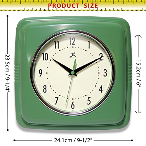 Retro Wall Clock - 9.25 Inch Silent Non-Ticking Quartz Clock for Home Decor