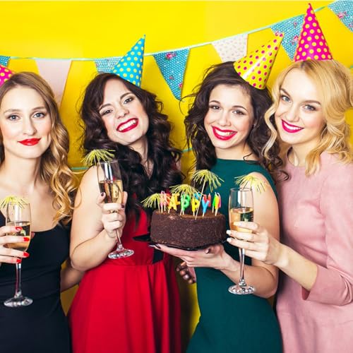 Gold 200Pcs Firework Cupcake Toppers - New Years Cocktail Picks (Gold)