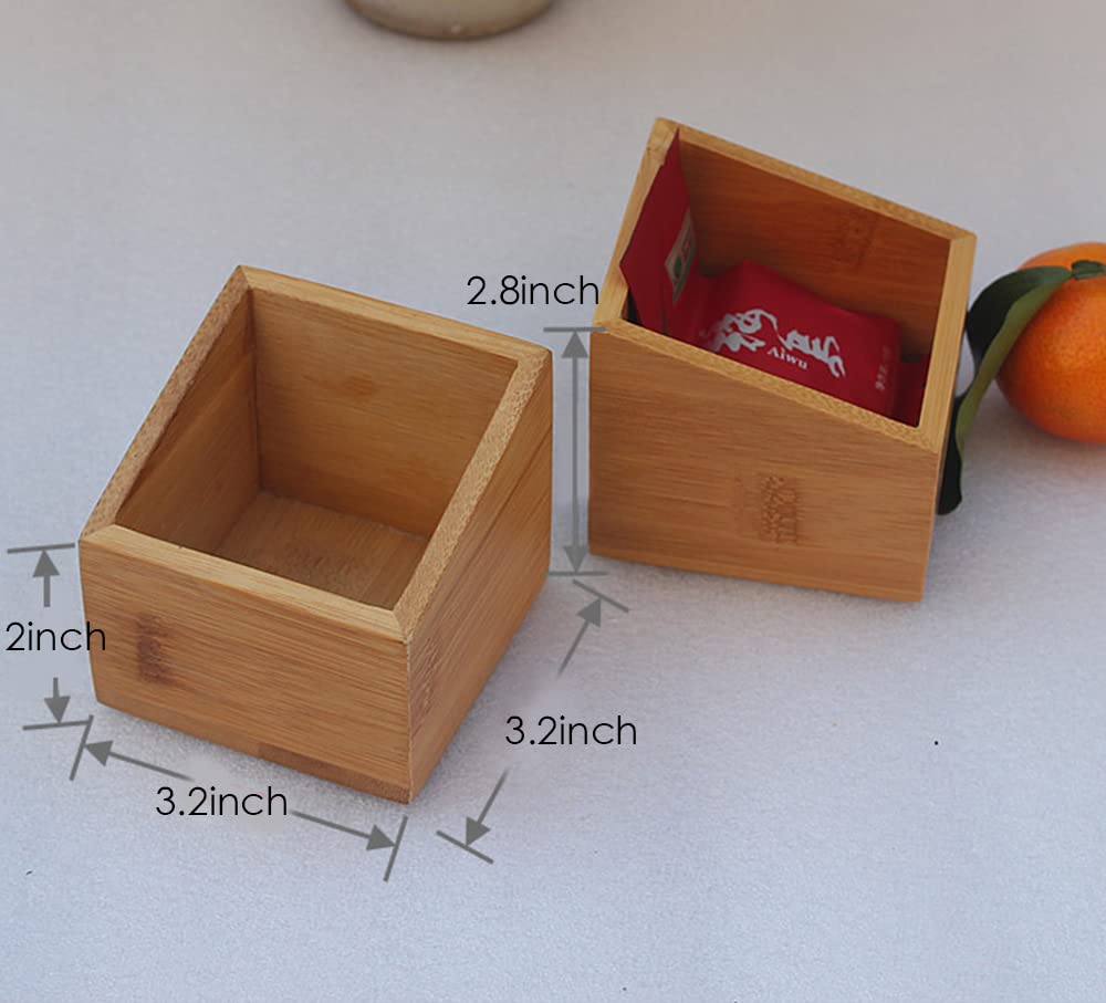 123Arts Wooden Sugar Packet Holder Tea Bag Holder Sugar Coffee Bag Storage Box