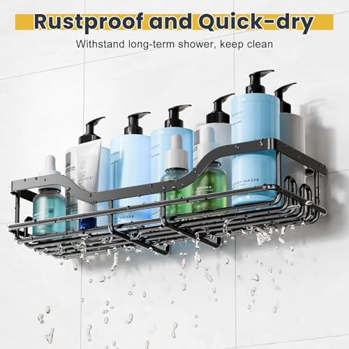 3-Pack Shower Caddy with Soap Holder Adhesive Rustproof No-Drill