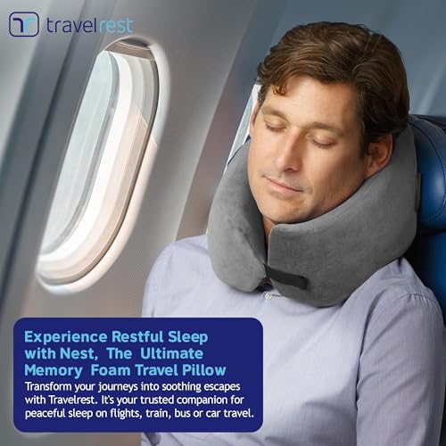 Memory Foam Travel Neck Pillow - Ergonomic Support for Long Flights