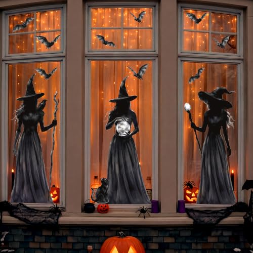 Spooky Halloween Window Clings - 3 Large Double-Sided Decals