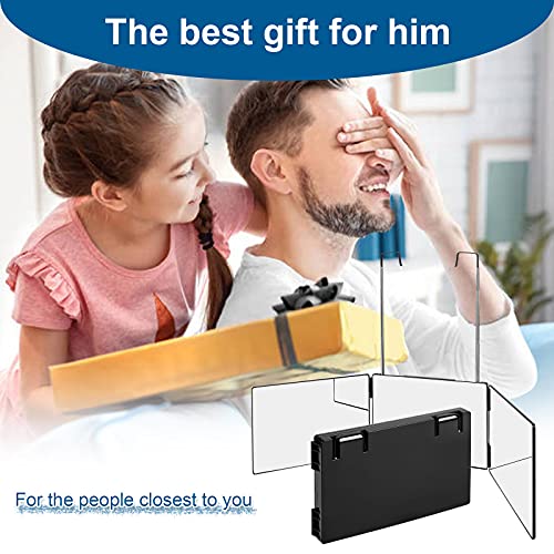 LMZNXCZ 3 Way Mirror for Self Hair Cutting,360 Haircuts Men Barber