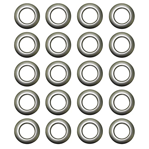 50-Pack Silver Plastic Curtain Grommets, 1.6-Inch Inner Diameter