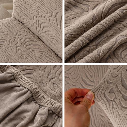 Stretch Dining Chair Covers Set of 6 | Jacquard Pattern, Machine Washable