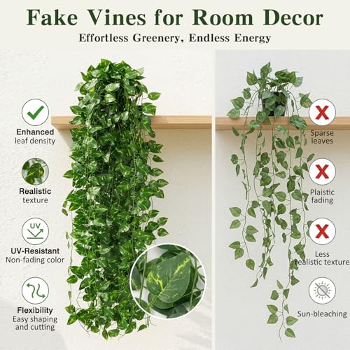 24-Pack Artificial Ivy Garland 168ft - Silk Hanging Greenery Vines