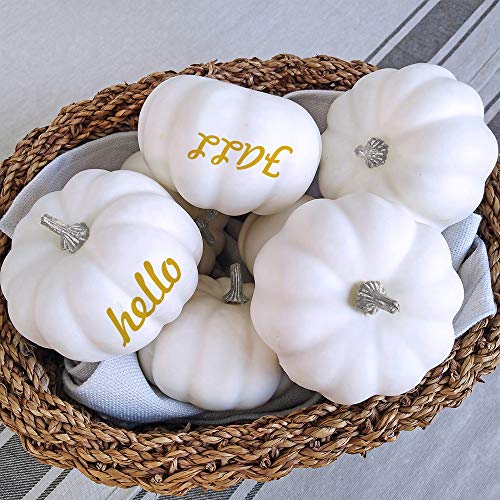 8-Piece 4-Inch Artificial White Pumpkin Set for Fall Harvest Decor