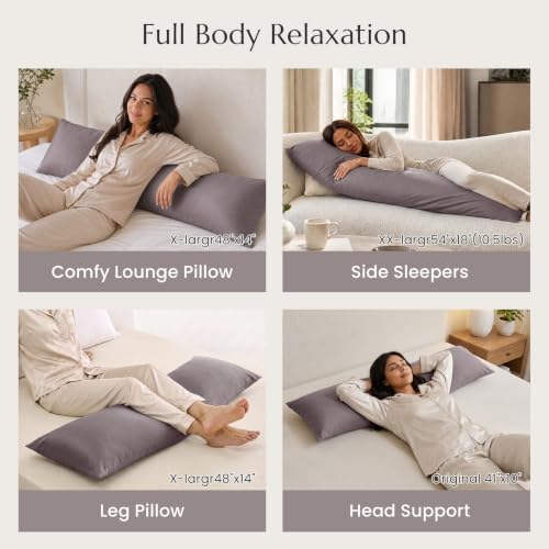Cooling Weighted Body Pillow for Side Sleepers - 48" x 14"
