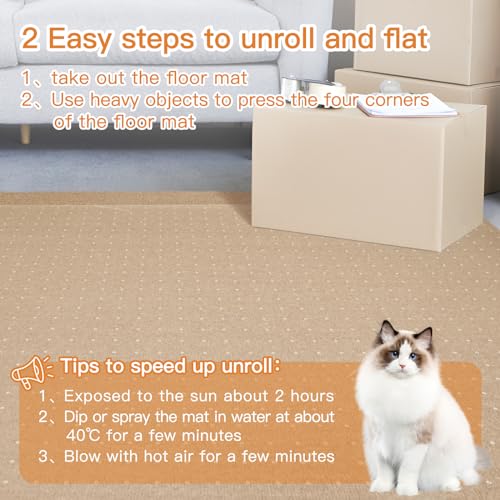 Clear Carpet Runner, 72 x 36 Inch Heavy Duty Vinyl Protection for Carpets