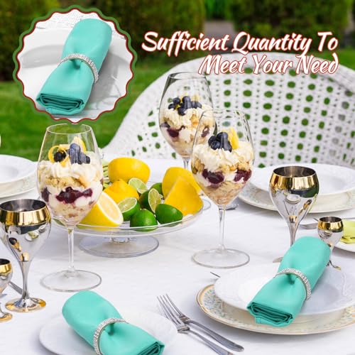 Stainless Steel Diamond Napkin Rings 100-Piece Set Semicircle Modern Table Decor
