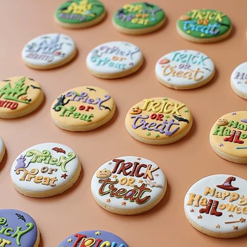 Halloween Cookie Stamp Press 4PCS Set for DIY Halloween Baking - Biscuit Cutter & Embosser