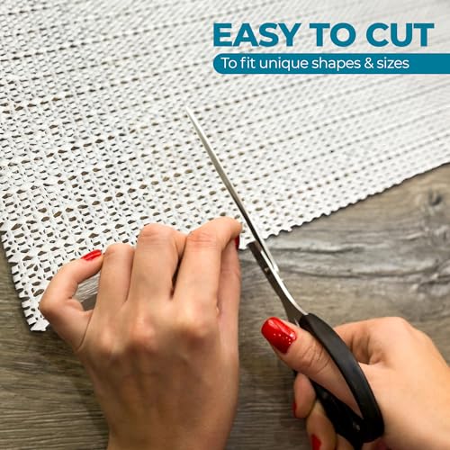 Non-Slip Area Rug Pad for Hardwood Floors - 5' x 8' Cream Mesh Gripper
