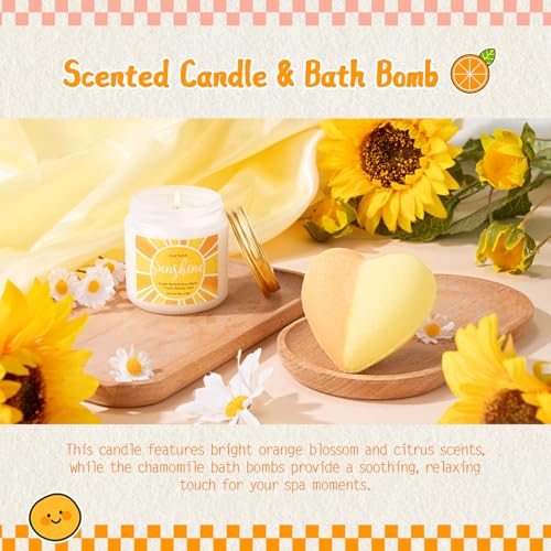 Sunshine Self-Care Gift Basket for Women, 9-Piece Spa and Wellness Set