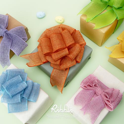 Orange Wired Burlap Ribbon - 2 Inch x 10 Yards for Wreaths & Bows