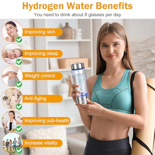Portable Hydrogen Water Bottle Generator - 420ml Rechargeable Ionizer