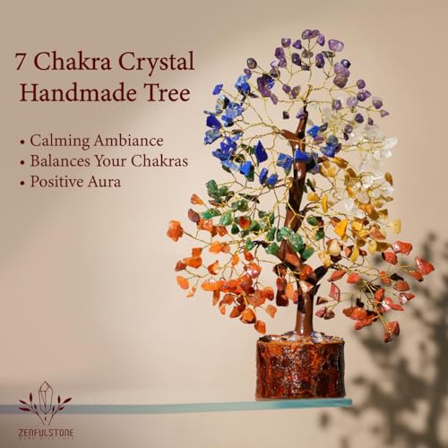 7 Chakra Tree of Life Crystal Tree - Handmade Gemstone Decor