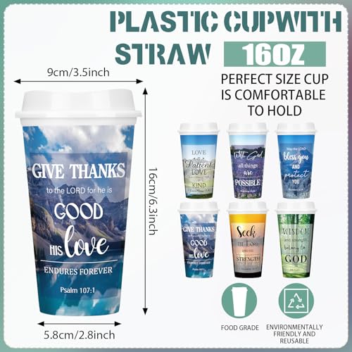 Skylety 12 Pack Christian Gifts Bulk Landscape Coffee Cups with Lids - Holiday & Religious Gift Set