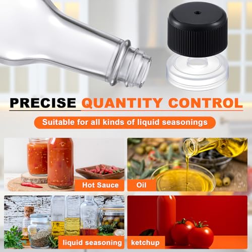 100-Pack Hot Sauce Bottle Screw Caps and Dripper Orifice Reducer Set